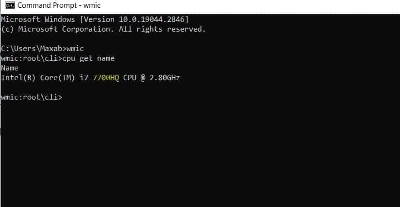 command prompt method for identifying CPU gen